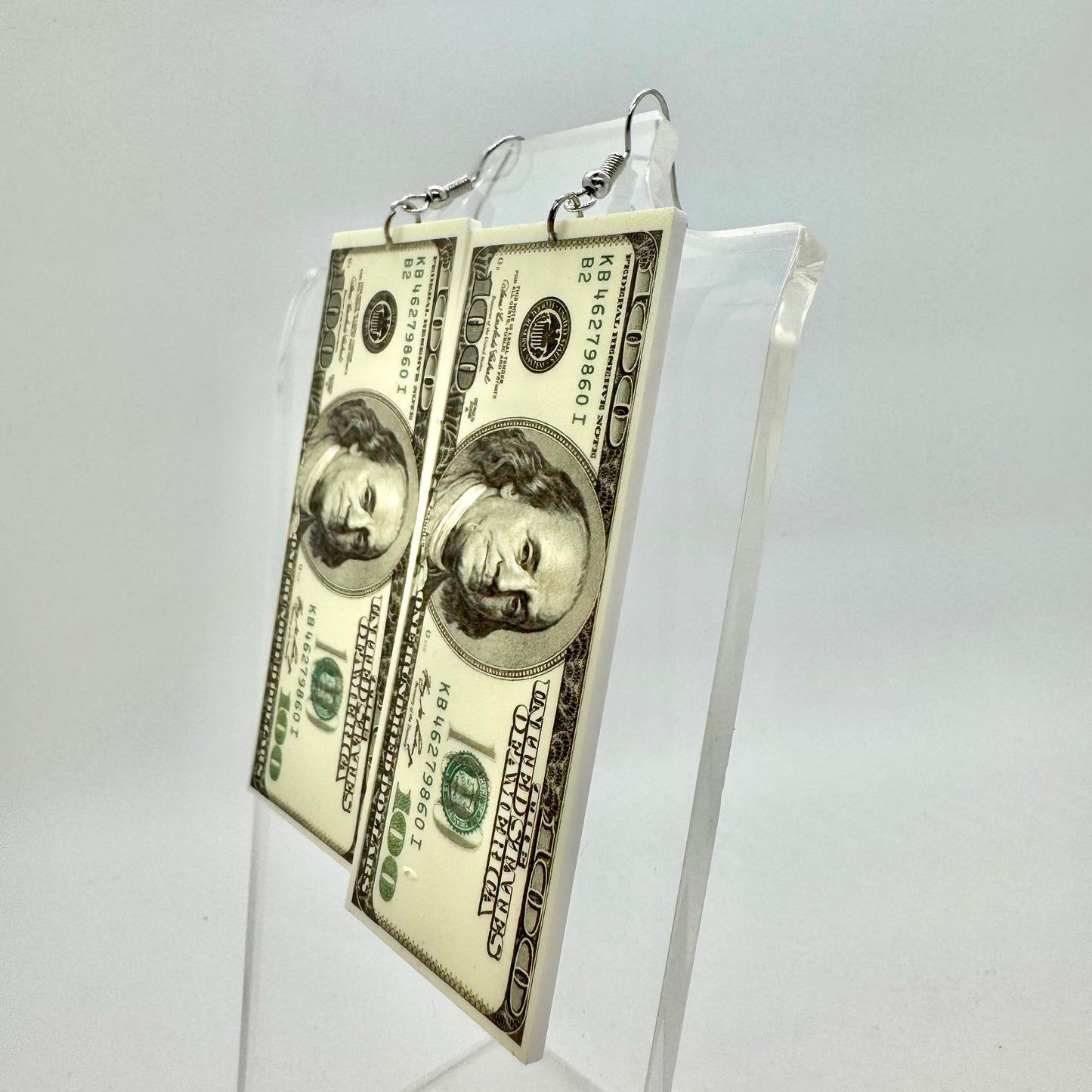 Large Dollar Bill Earrings