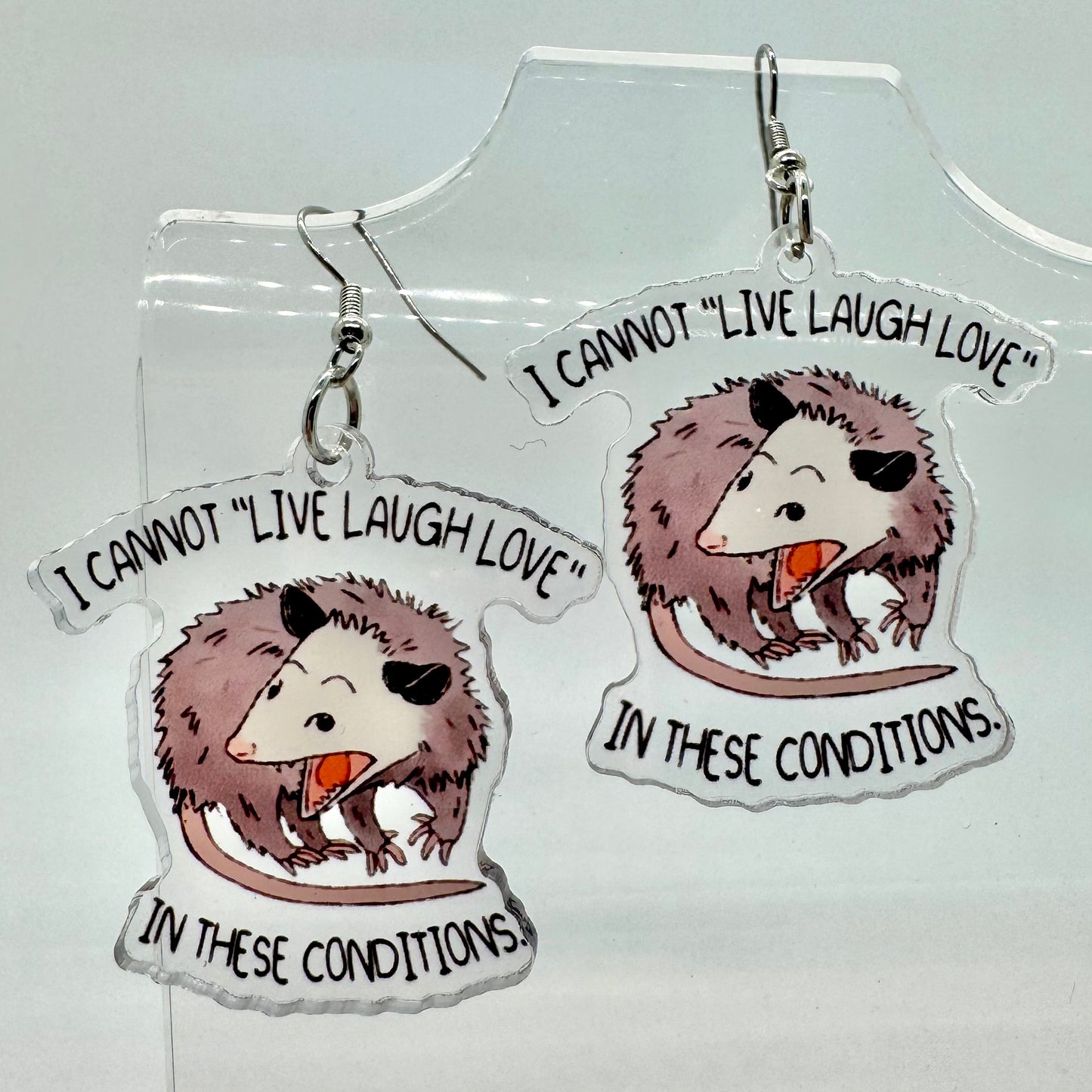 Not In The Mood Possum Earrings