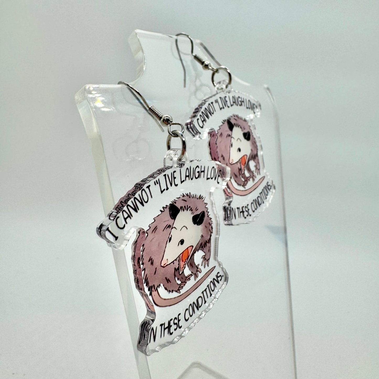 Not In The Mood Possum Earrings