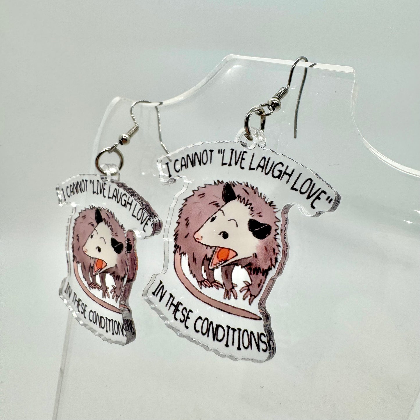 Not In The Mood Possum Earrings