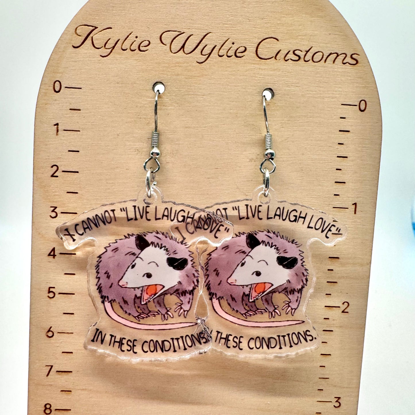 Not In The Mood Possum Earrings