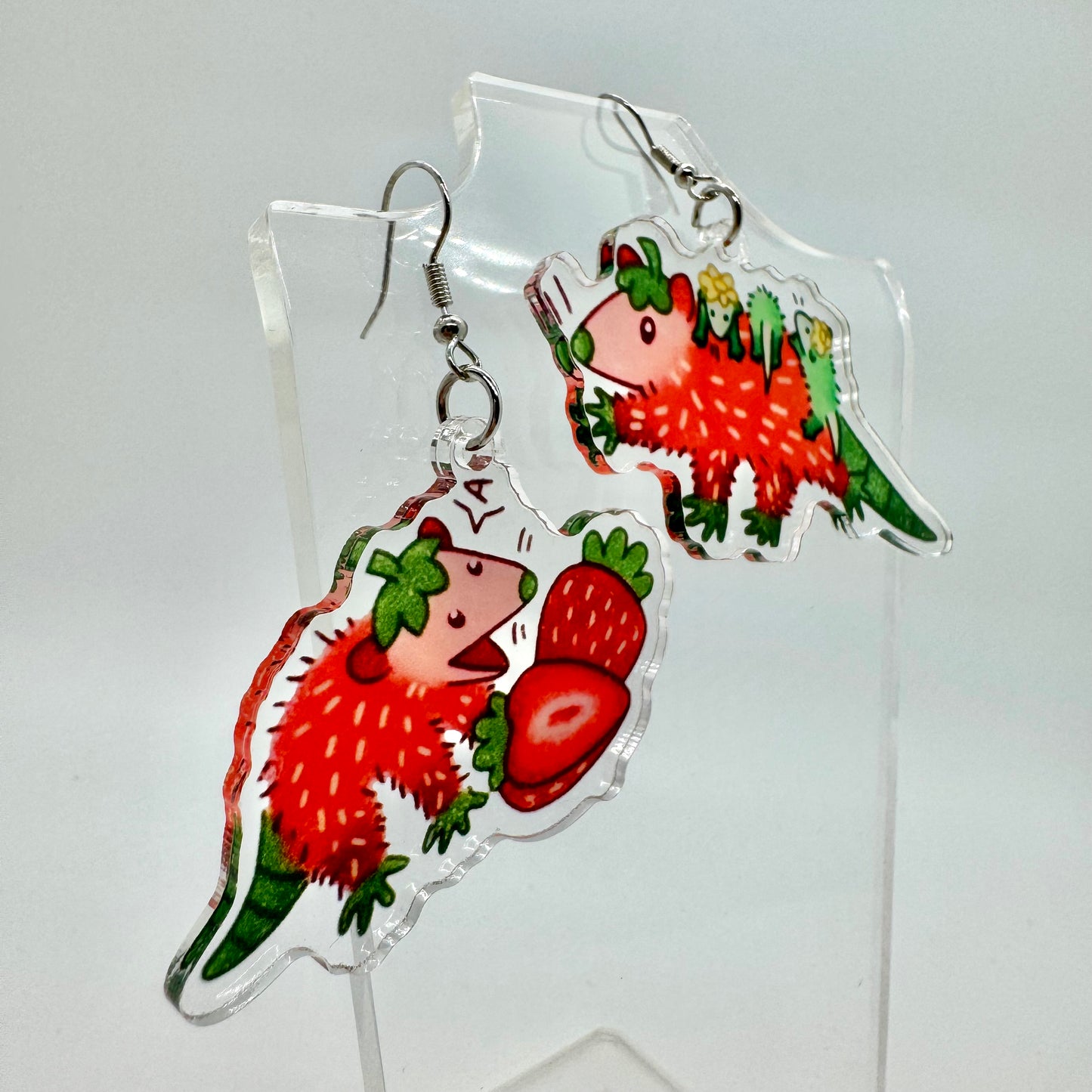 Possum Strawberry Earrings