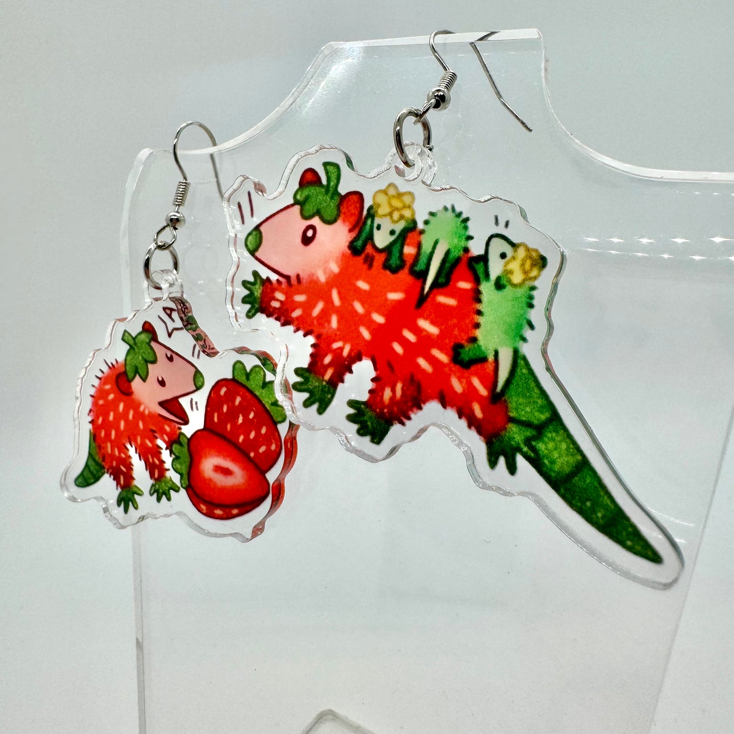 Possum Strawberry Earrings