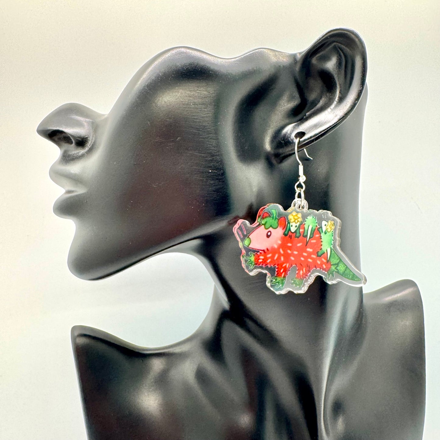 Possum Strawberry Earrings