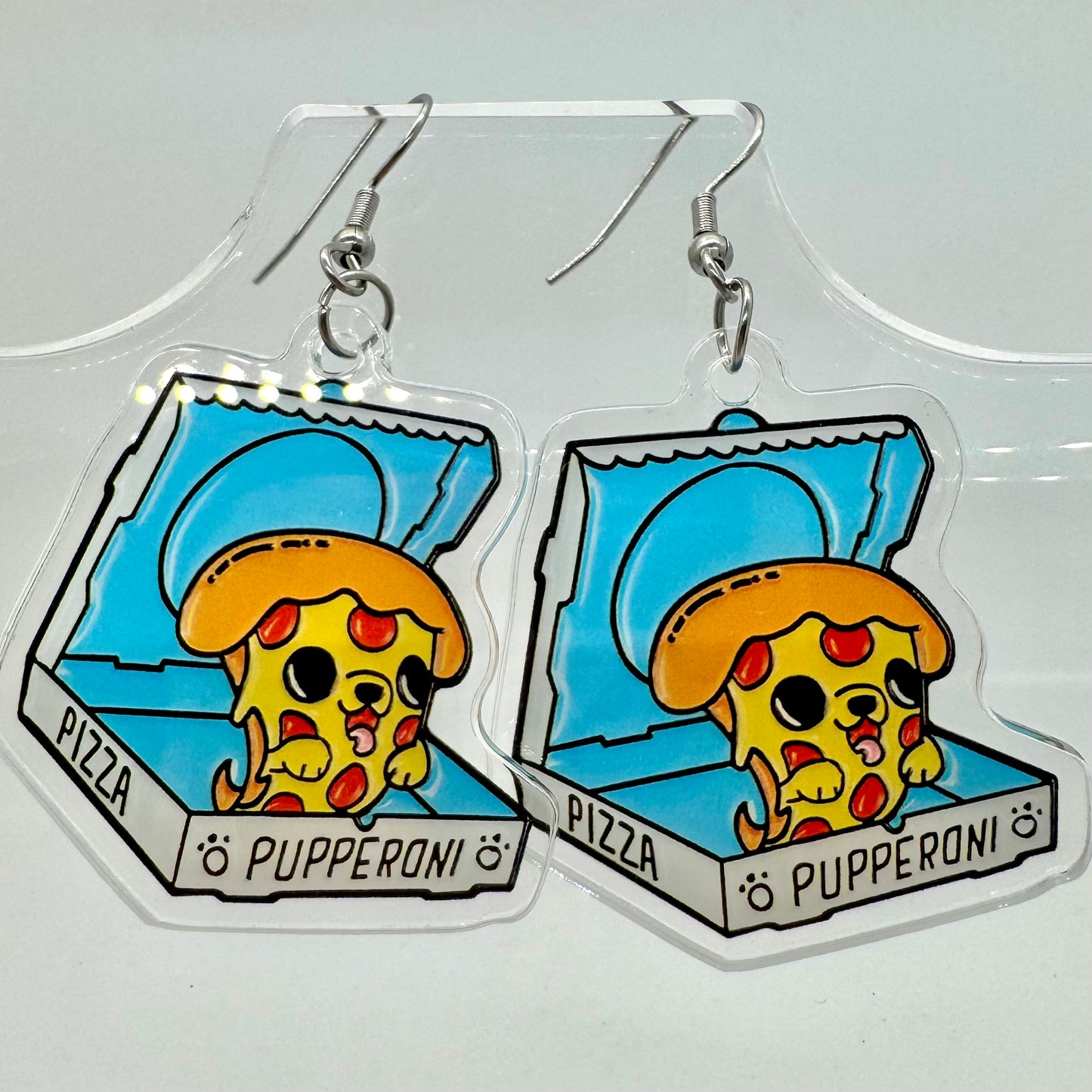 Pupperoni Pizza Dog Earrings