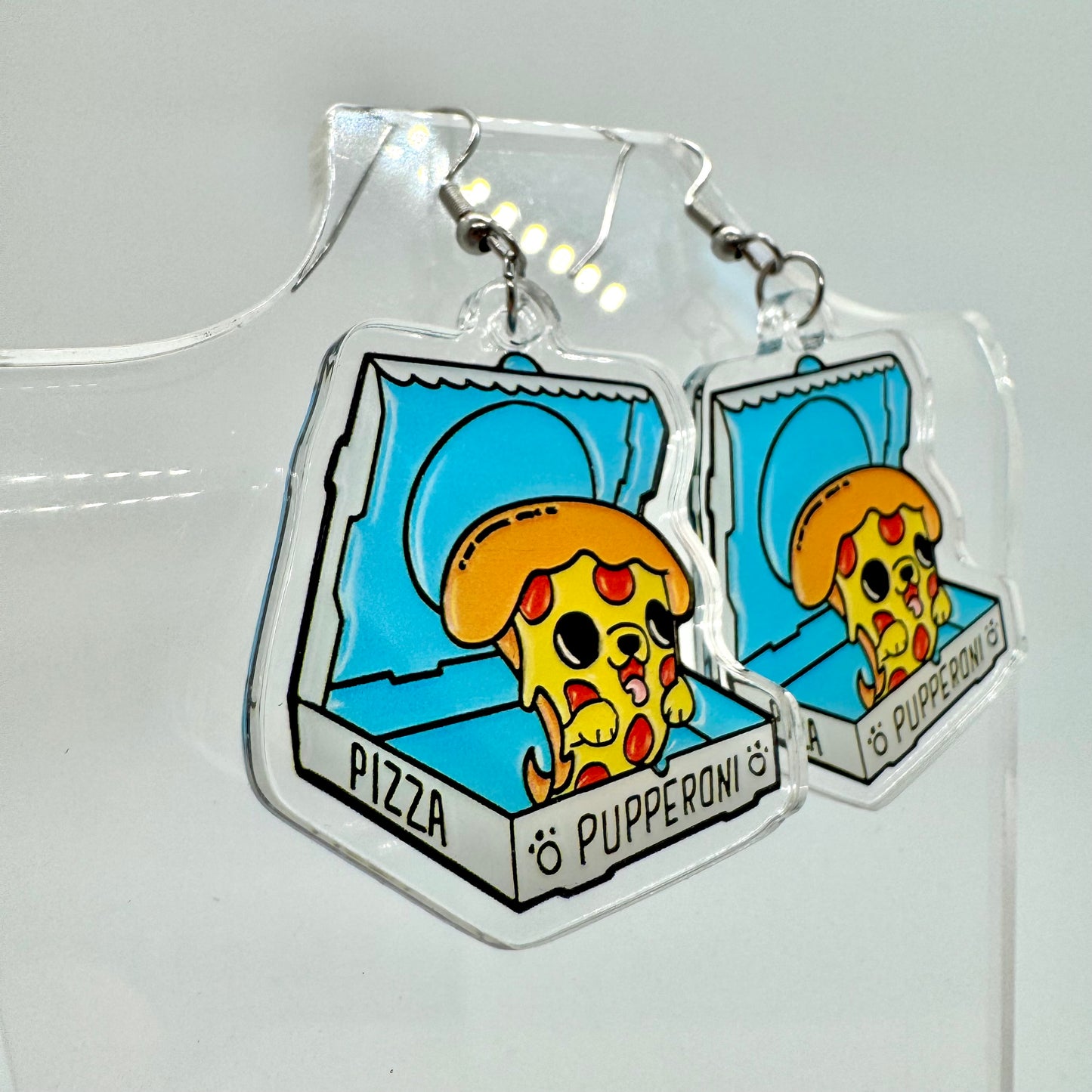 Pupperoni Pizza Dog Earrings