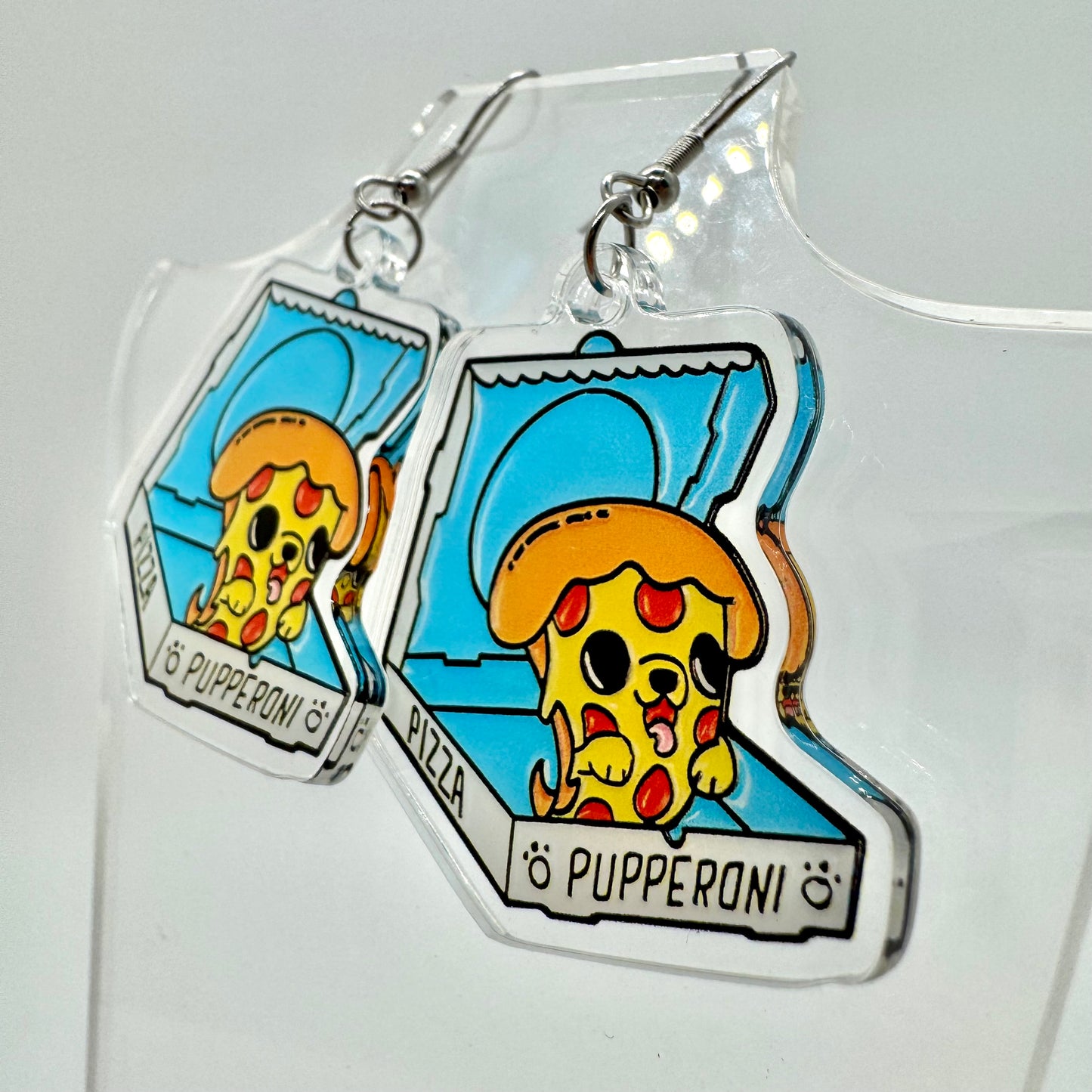 Pupperoni Pizza Dog Earrings