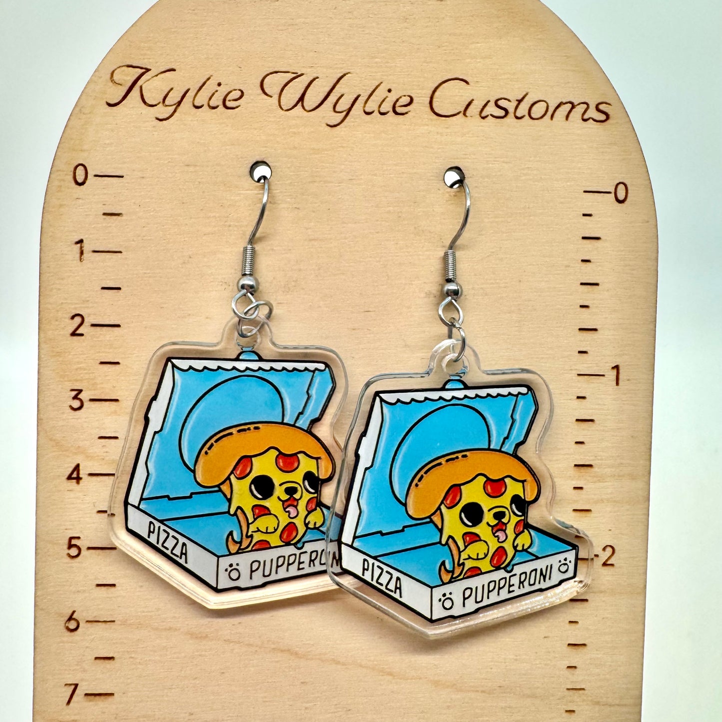 Pupperoni Pizza Dog Earrings
