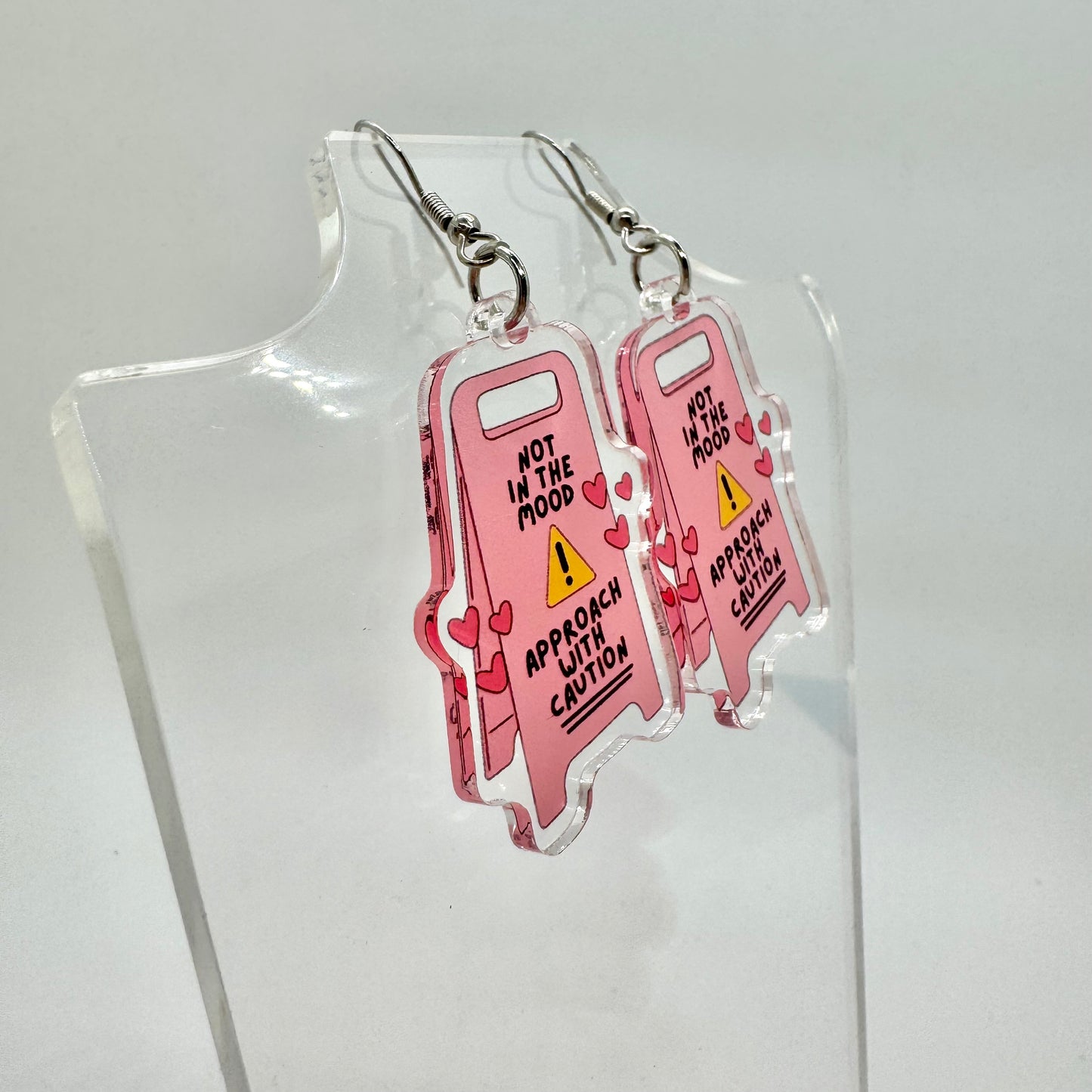 Approach With Caution Sign Earrings