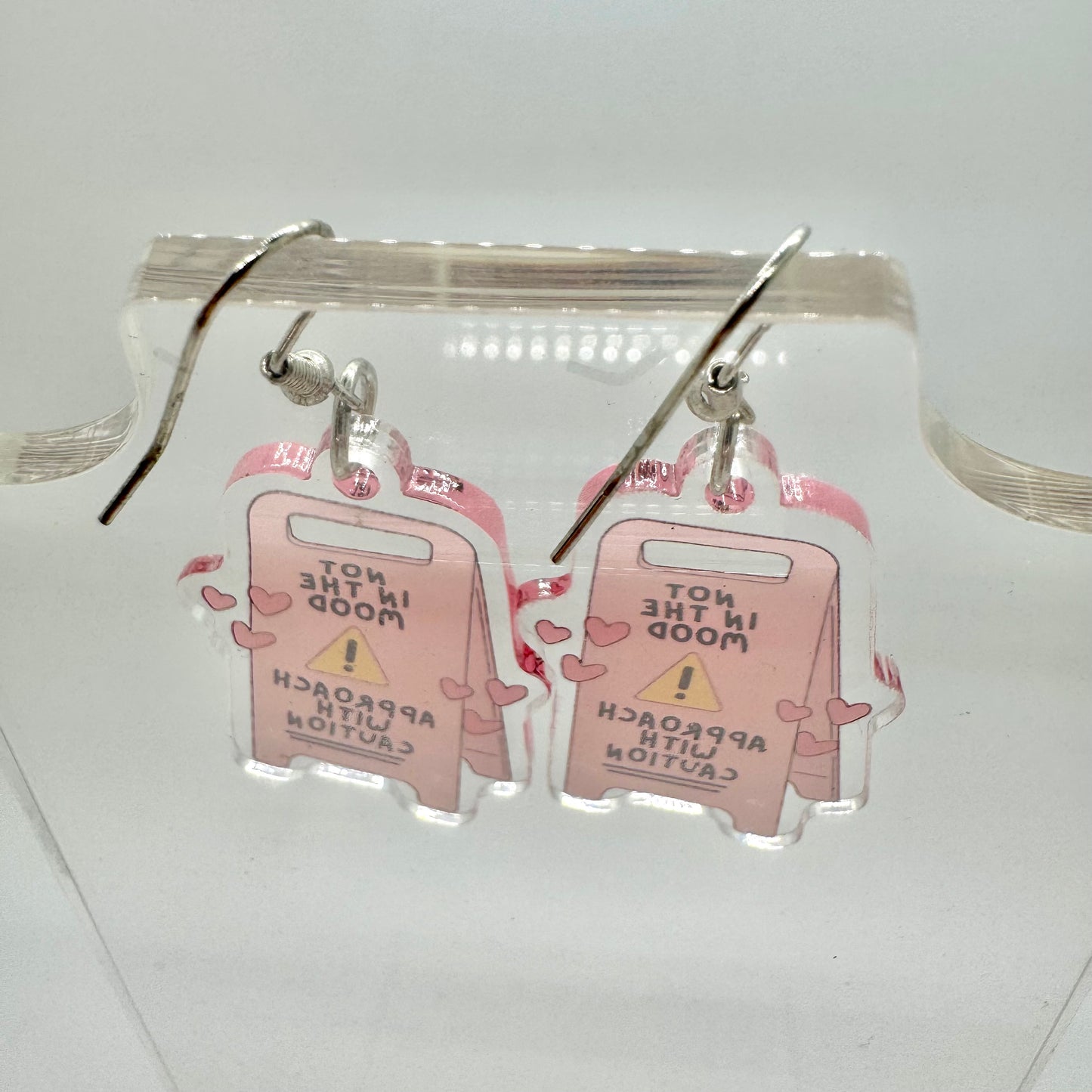 Approach With Caution Sign Earrings