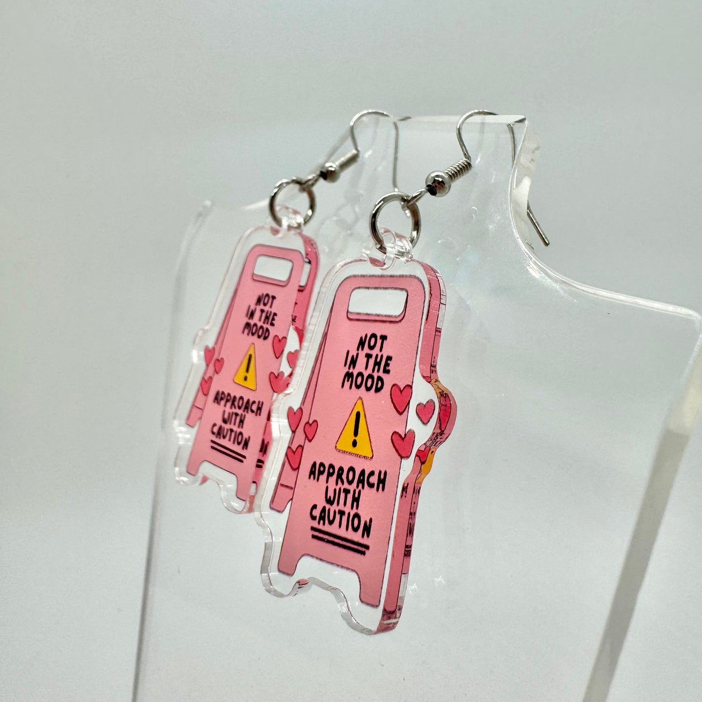 Approach With Caution Sign Earrings