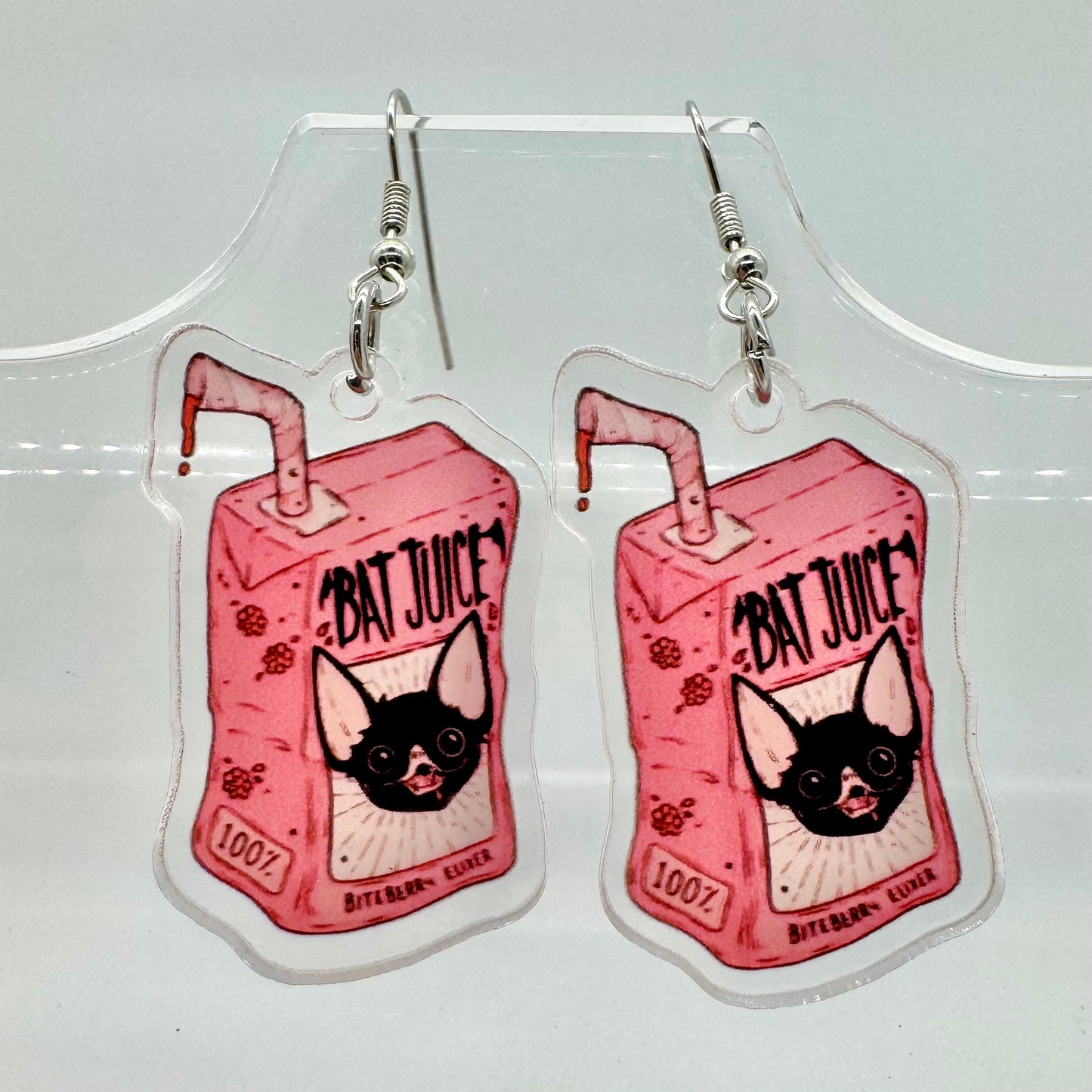 Bat Juice Box Earrings