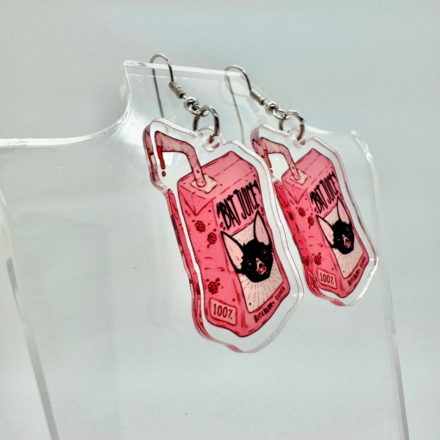 Bat Juice Box Earrings