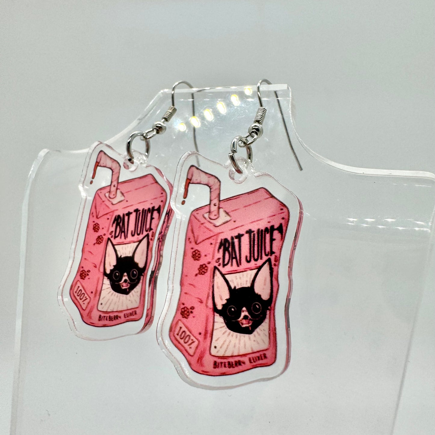 Bat Juice Box Earrings
