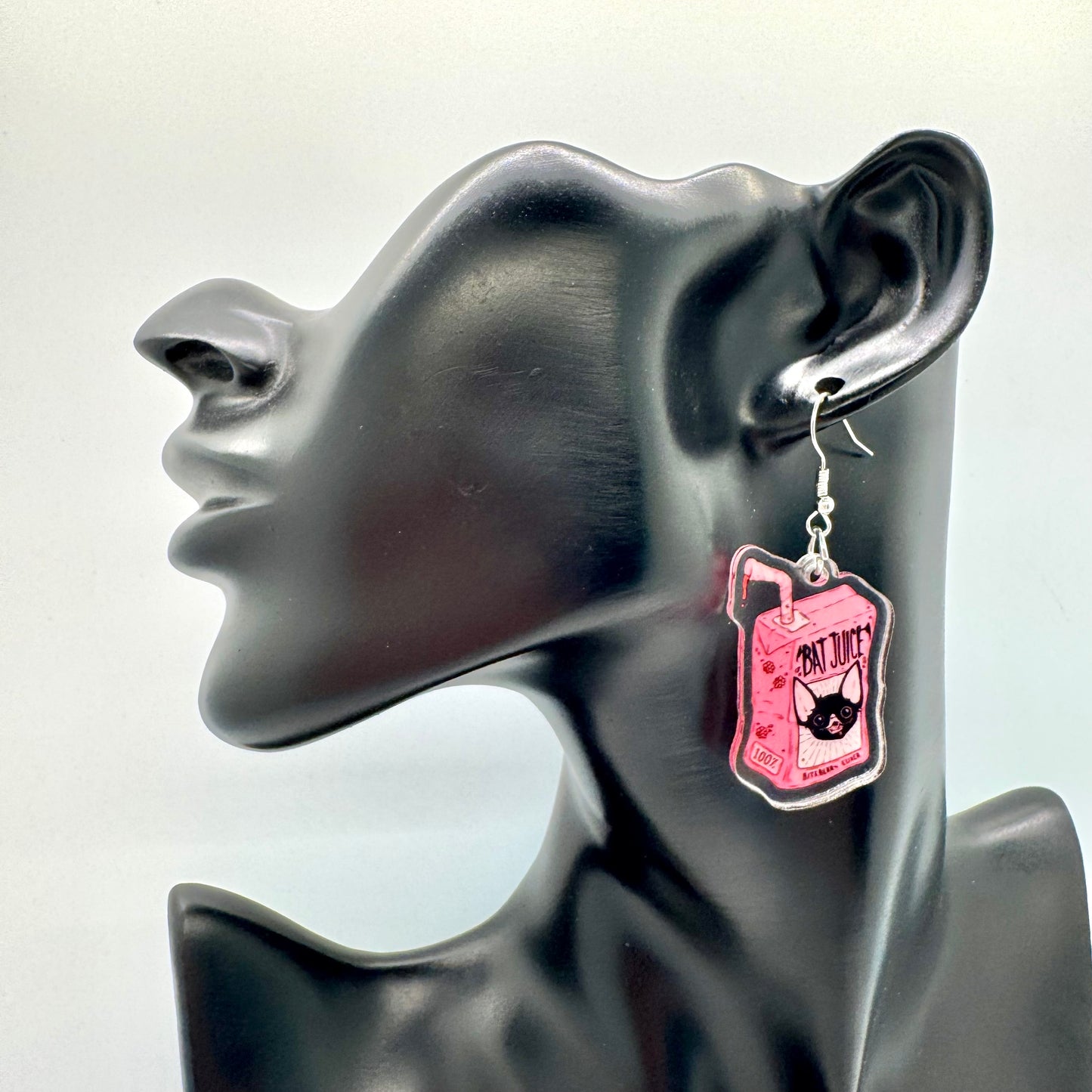 Bat Juice Box Earrings
