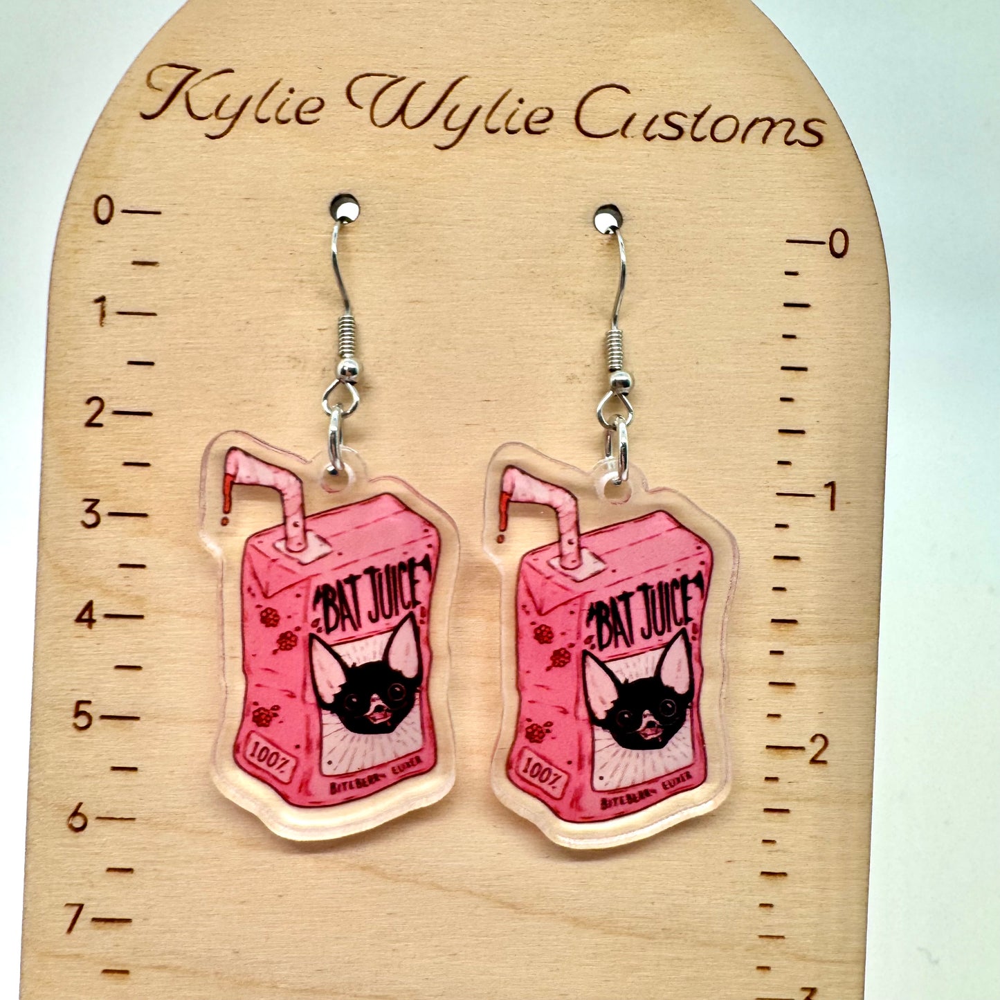 Bat Juice Box Earrings