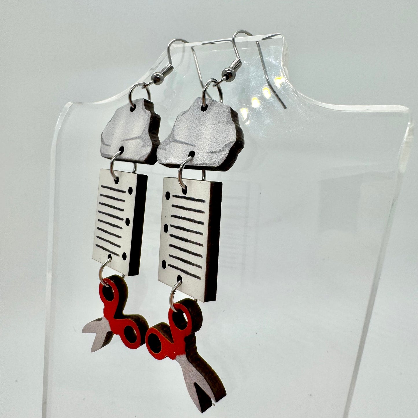 Rock Paper Scissors Earrings