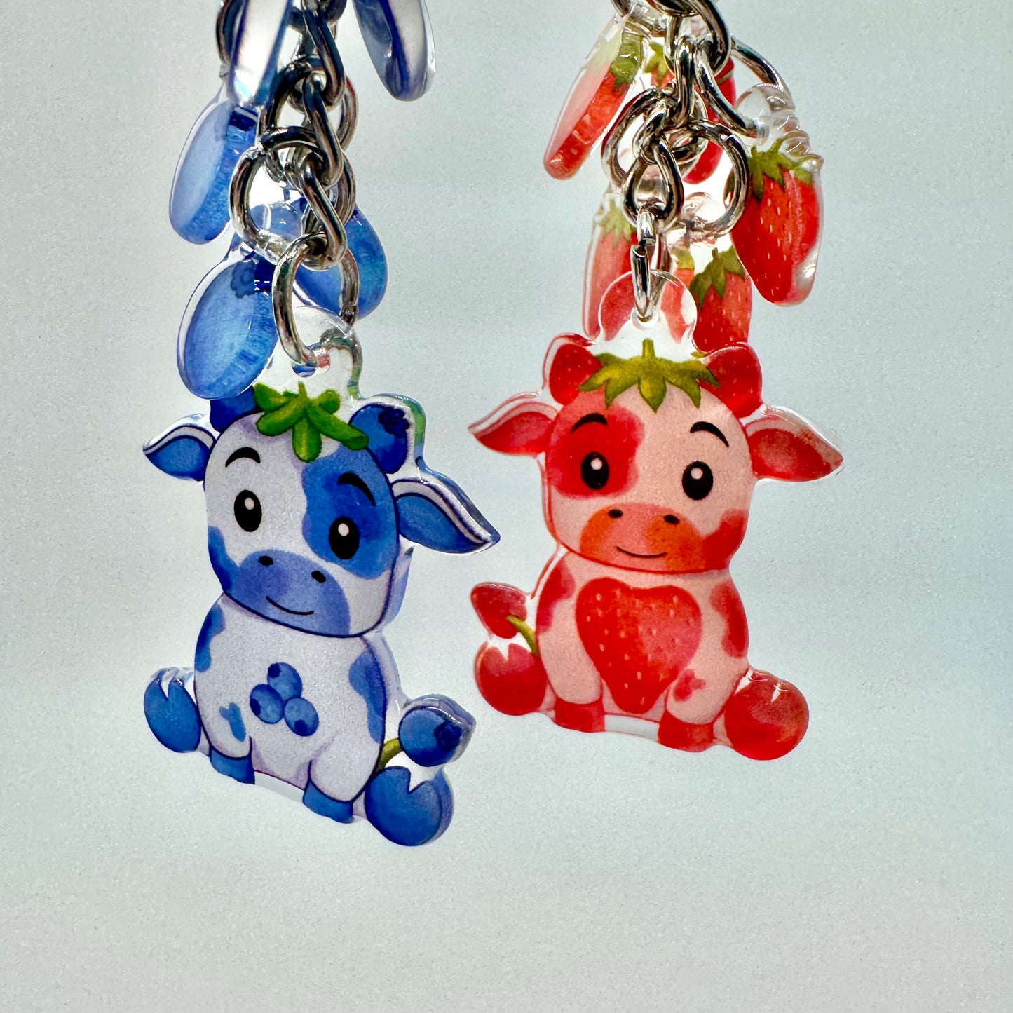 Fruit Highland Cow Keychain