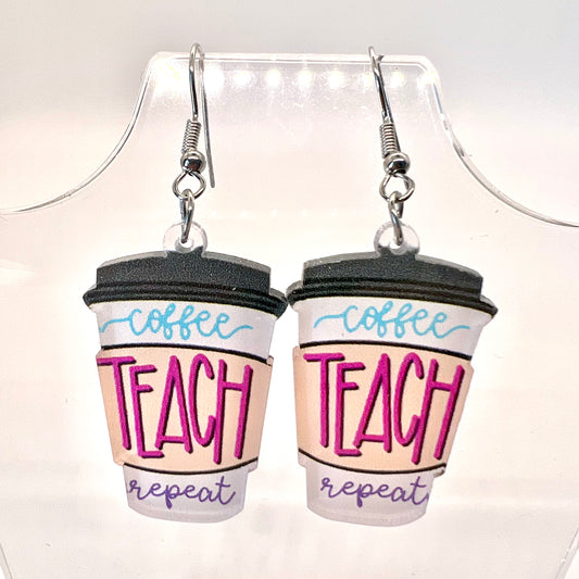 Coffee, Teach, Repeat Earrings