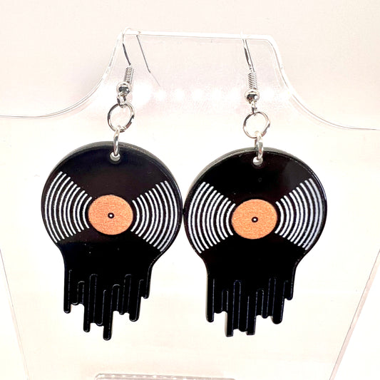 Melted Record Earrings