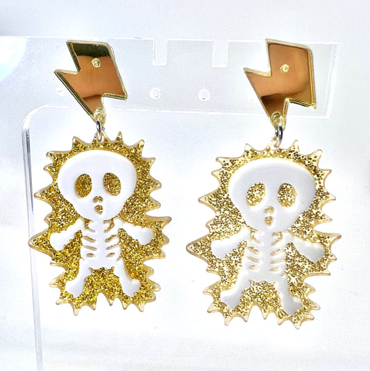 Gold Lightning Earrings
