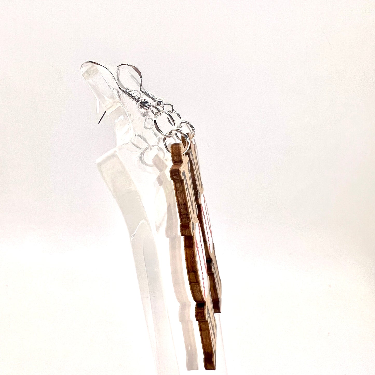 Sports Mom Wood Earrings