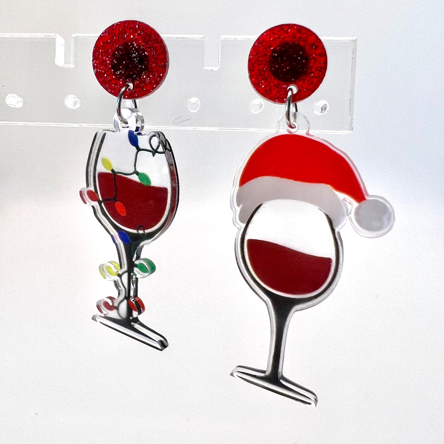 Christmas Wine Earrings