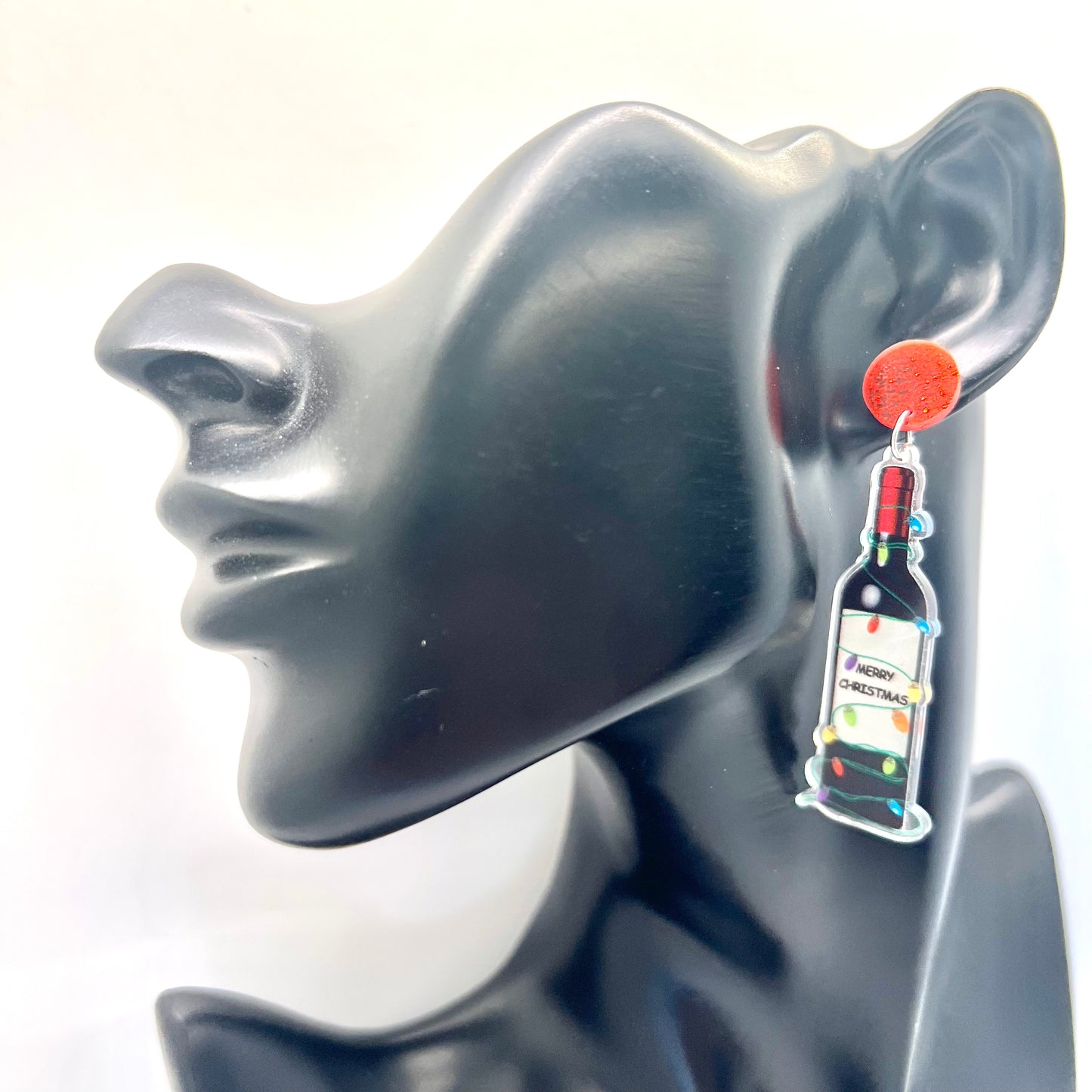 Christmas Wine Bottle Earrings