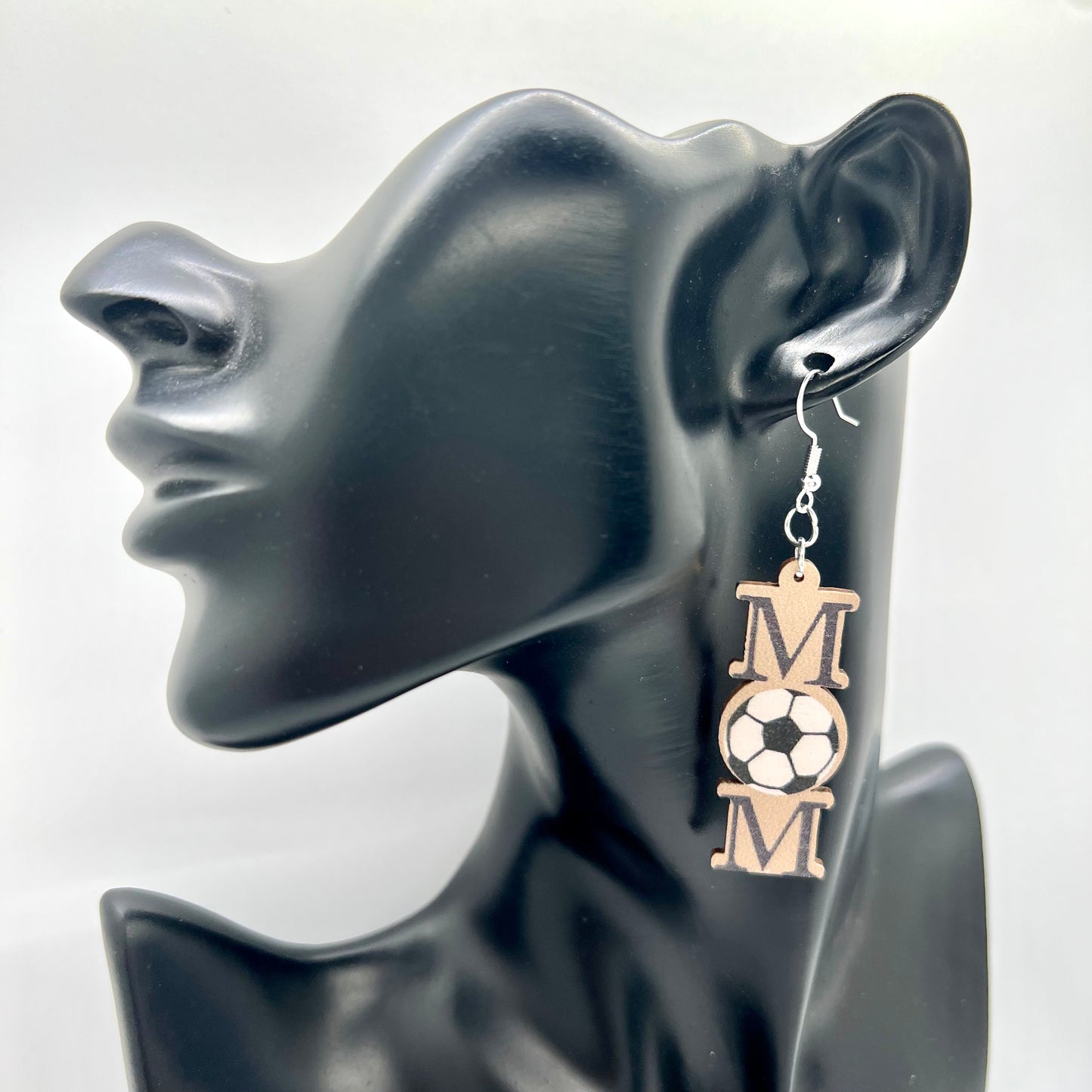 Sports Mom Wood Earrings