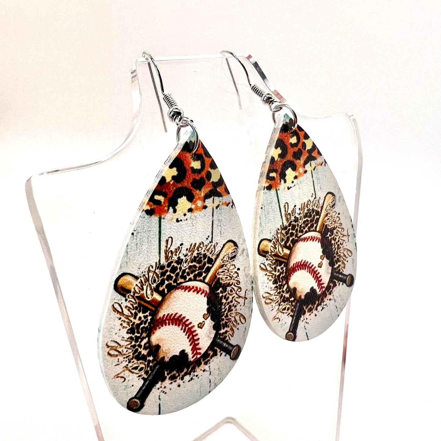 “Biggest Fan” Baseball Earrings