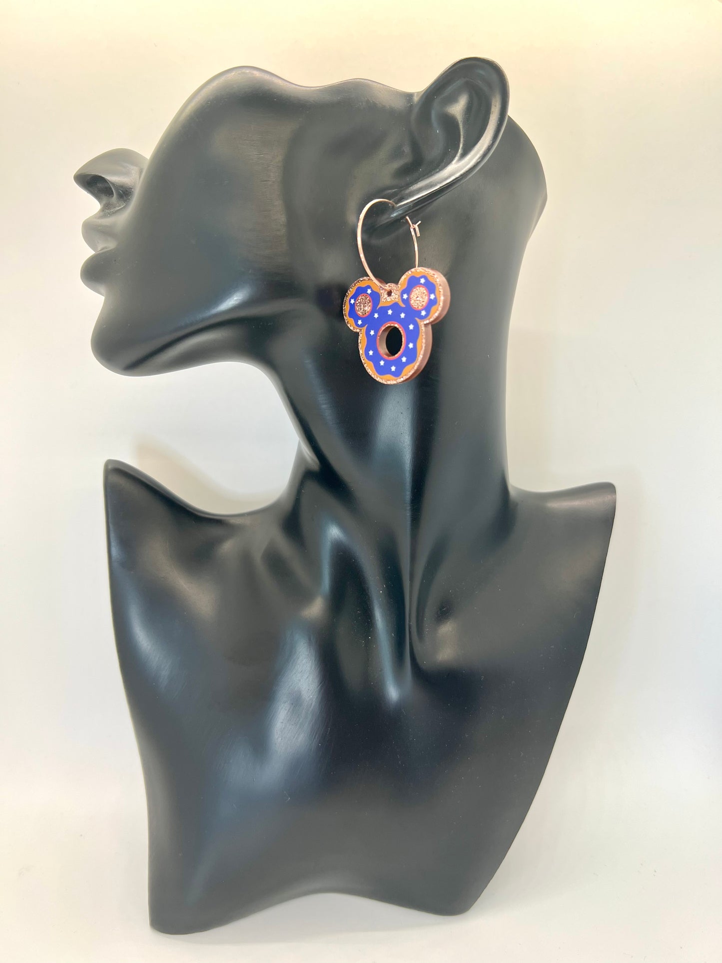Mickey Blueberry Donut Earrings