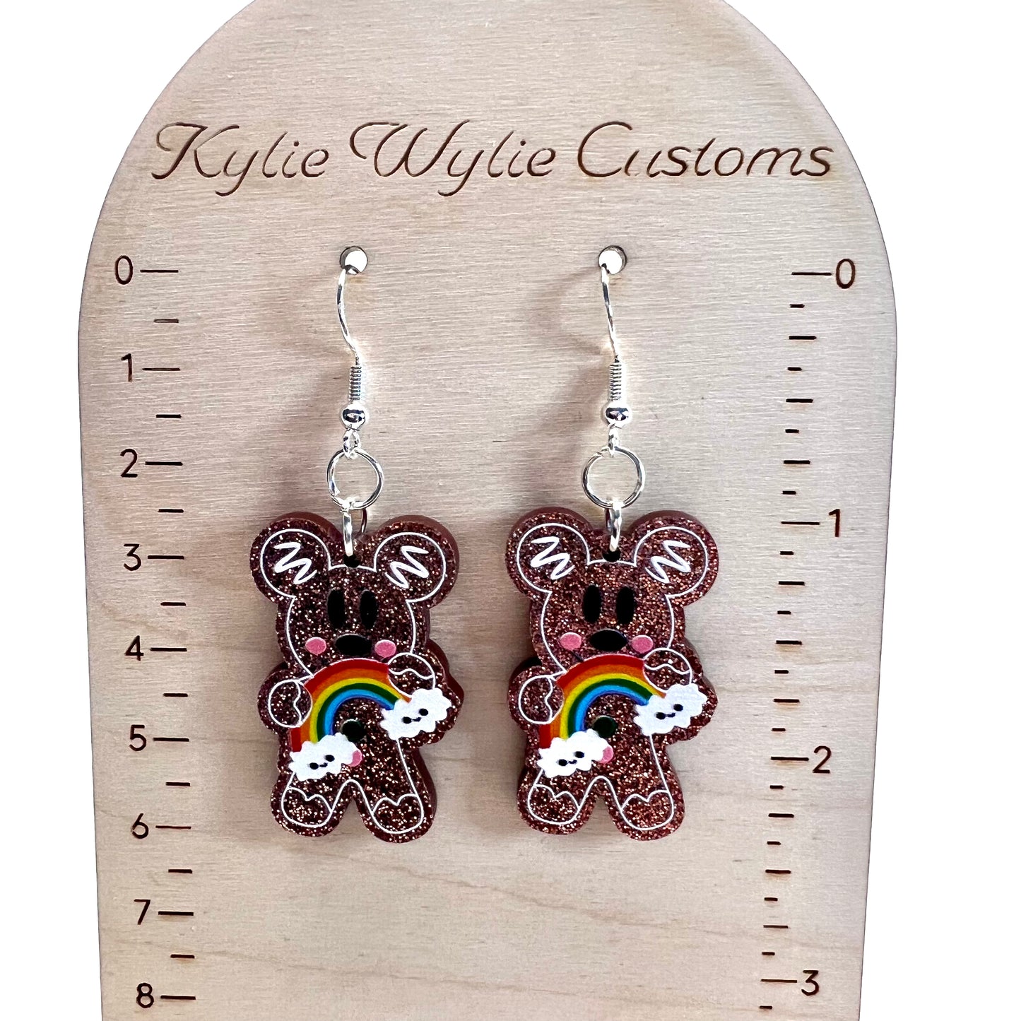 Mickey Rainbow Gingerbread Man Earrings