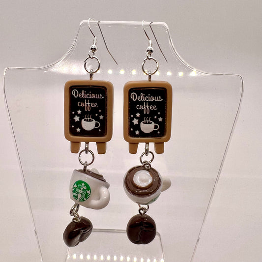 Coffee Shop Chain Earrings