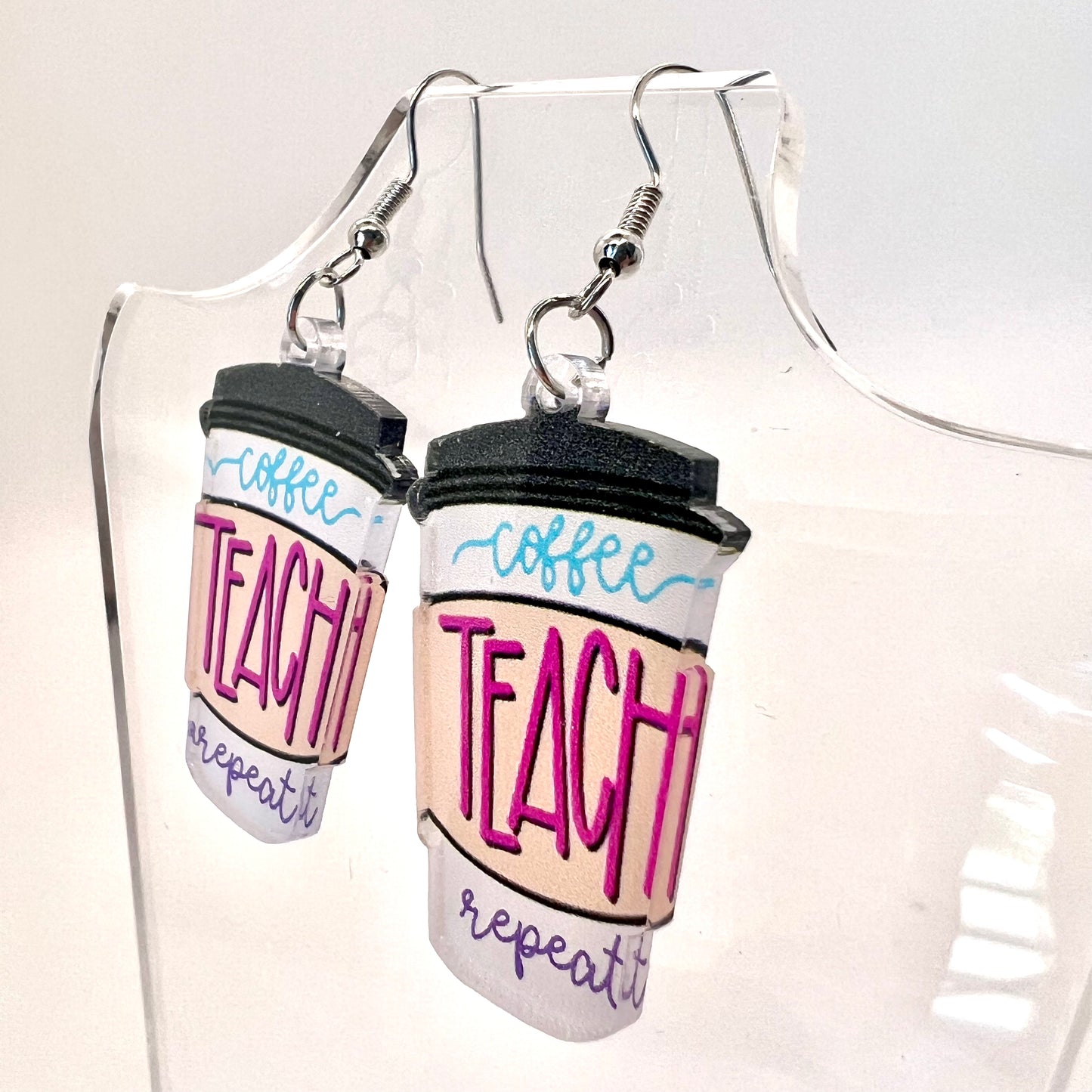 Coffee, Teach, Repeat Earrings