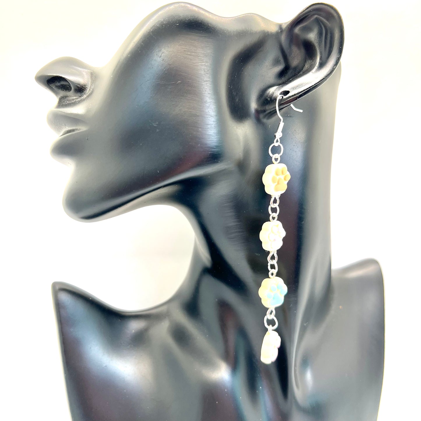 Paw Print Chain Earrings