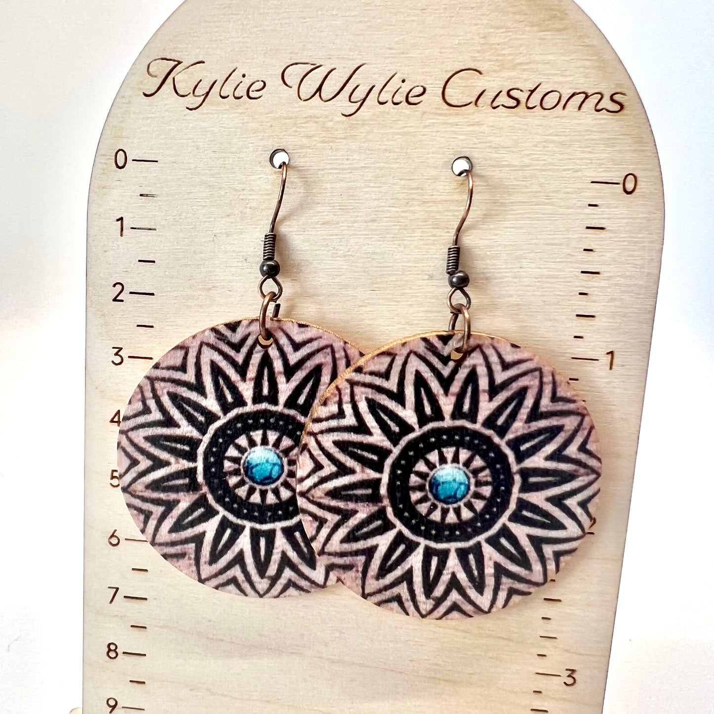 Wood Mandala Earrings