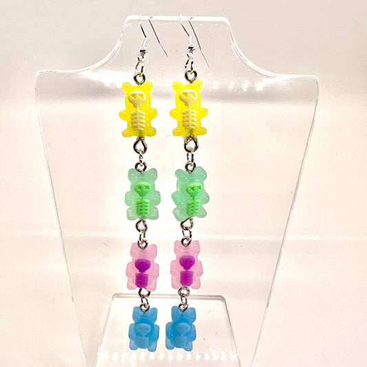 Skeleton Gummy Chain Earrings
