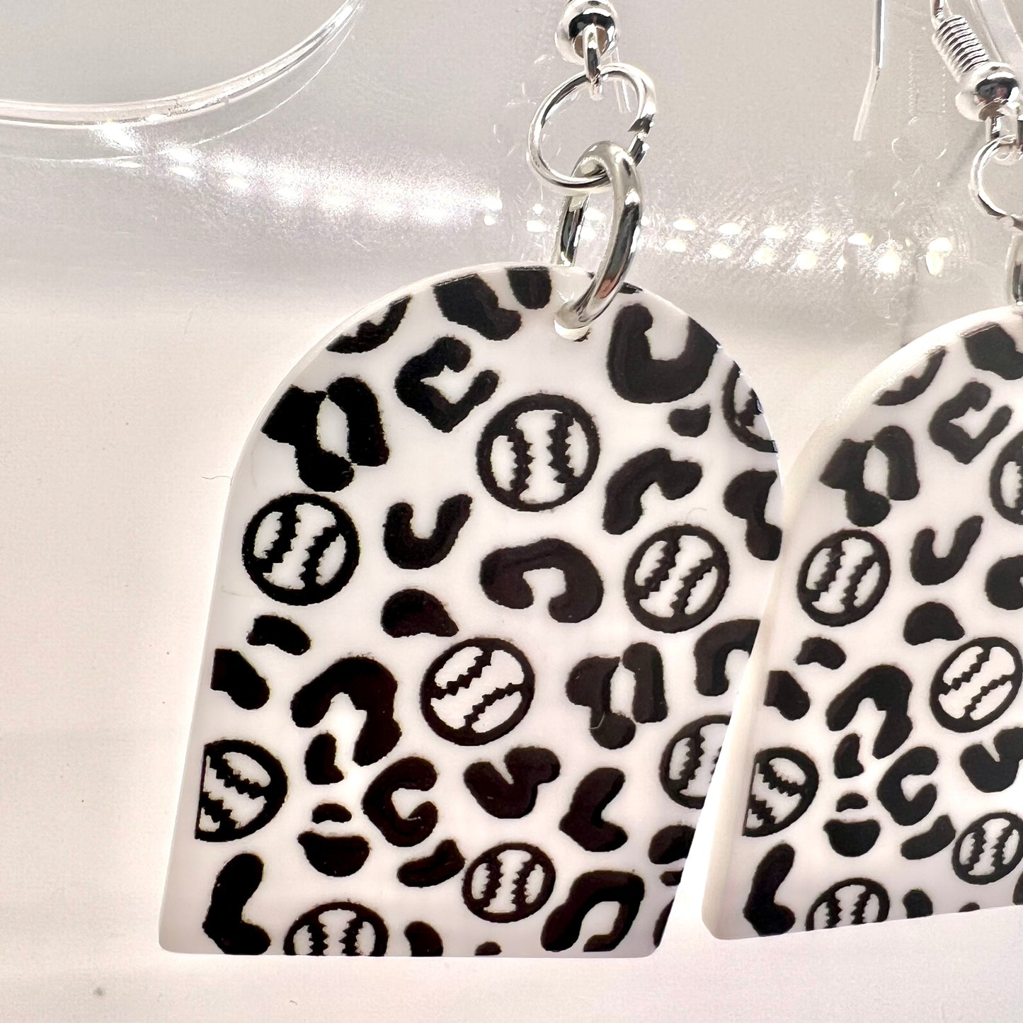 Baseball Cheetah Print Earrings