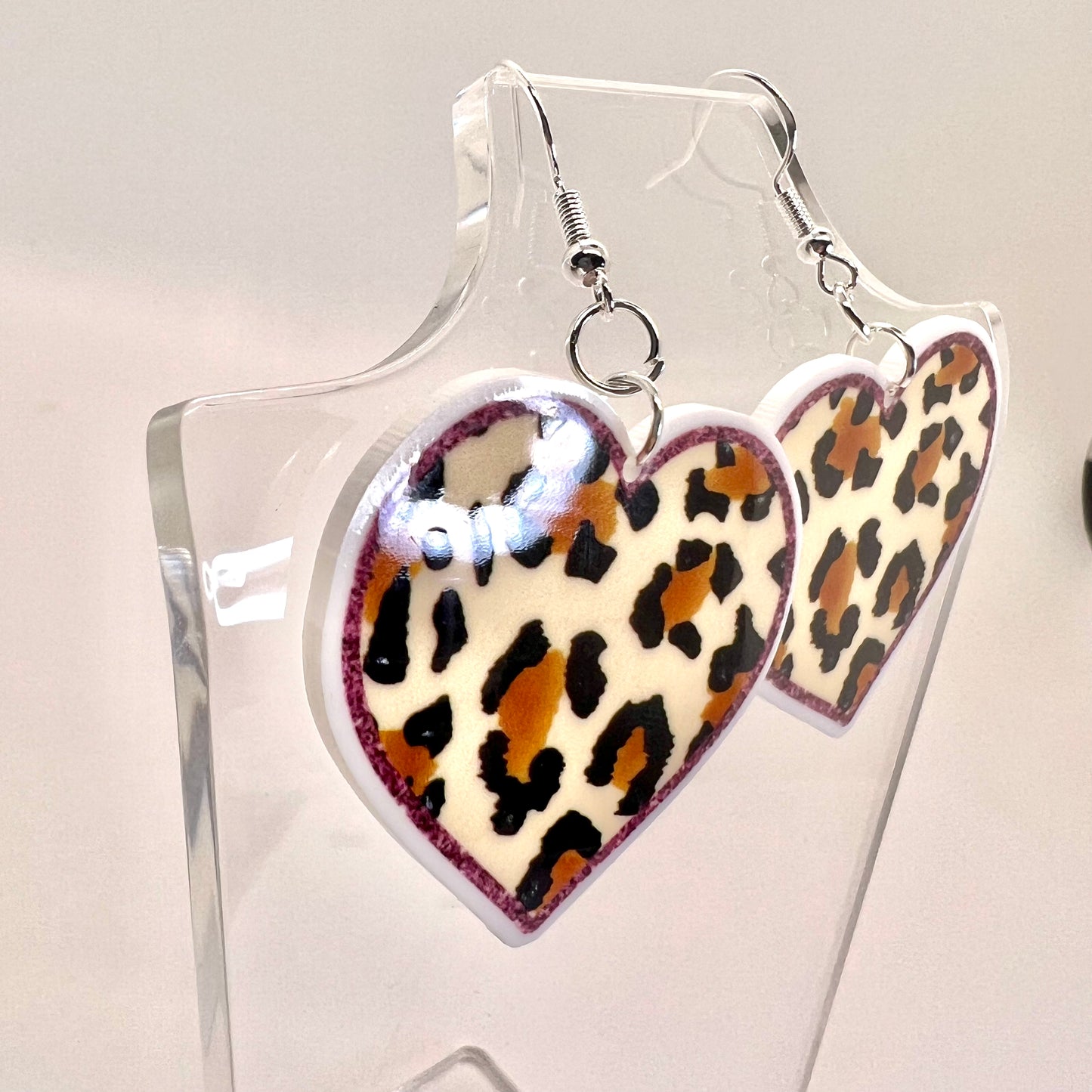 Cheetah Heart Earrings