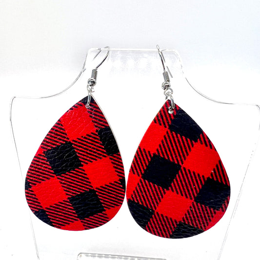 Plaid Teardrop Earrings