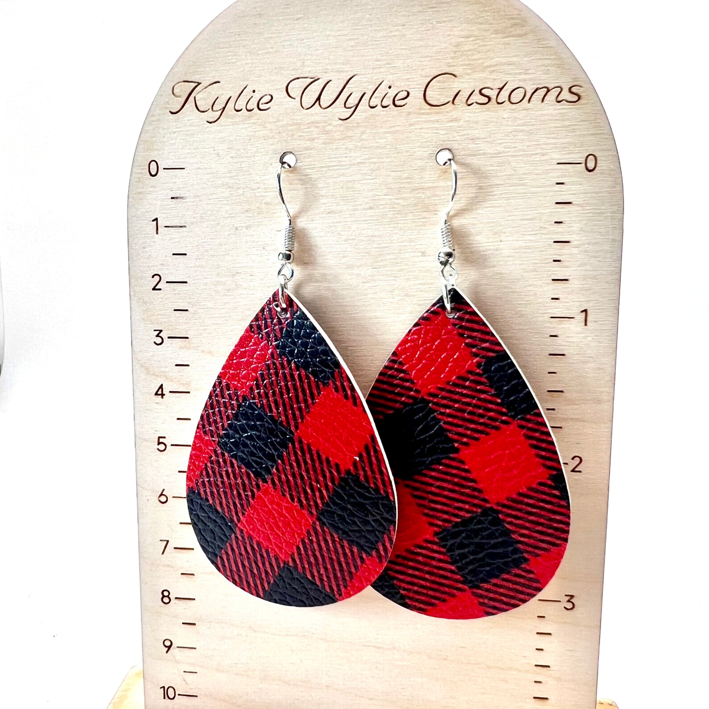 Plaid Teardrop Earrings