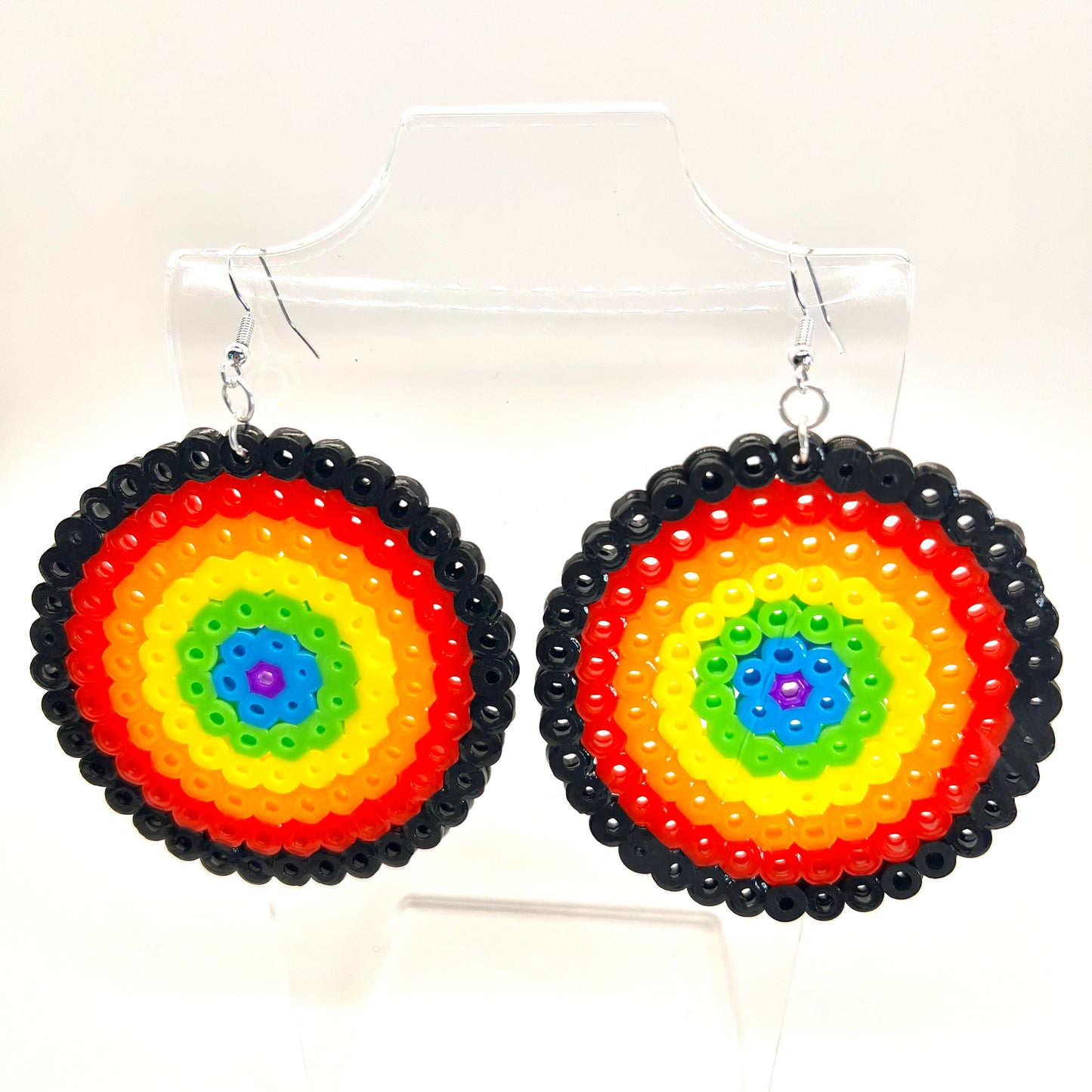 Large Rainbow Disc Earrings