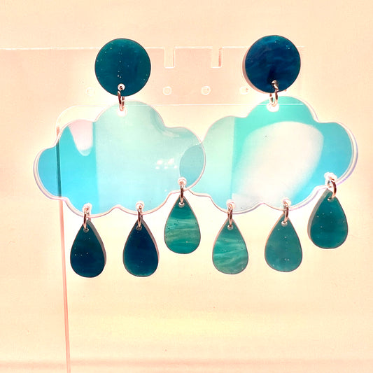 Rain Cloud Dangle Earrings