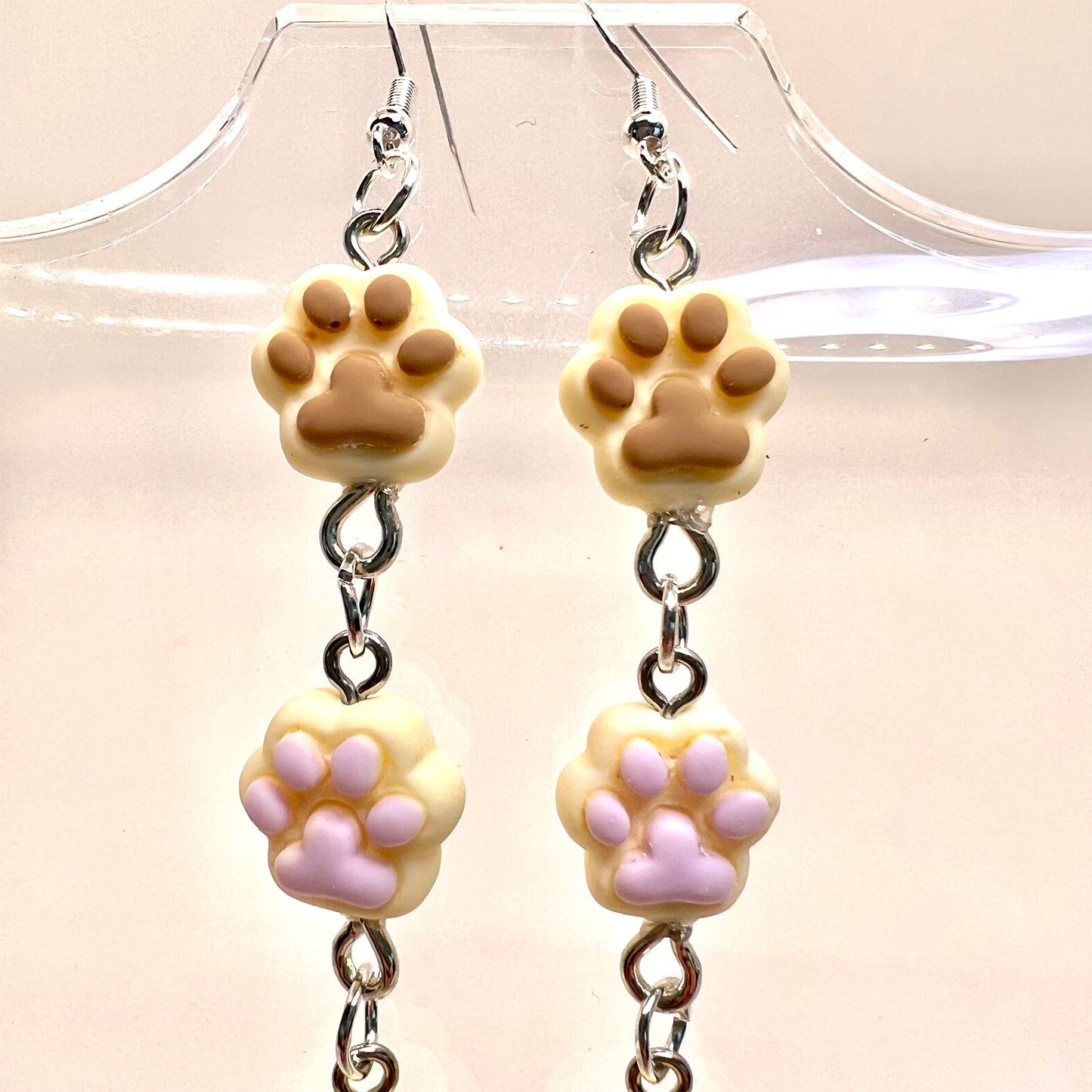 Paw Print Chain Earrings