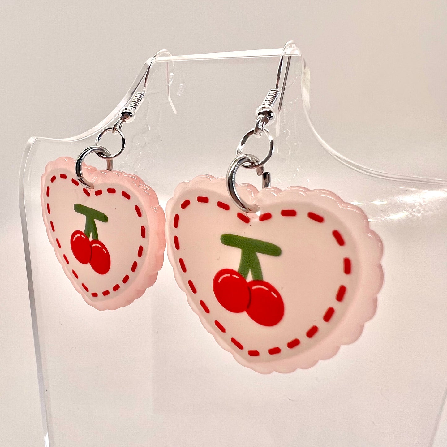 Cherry Heart Earrings