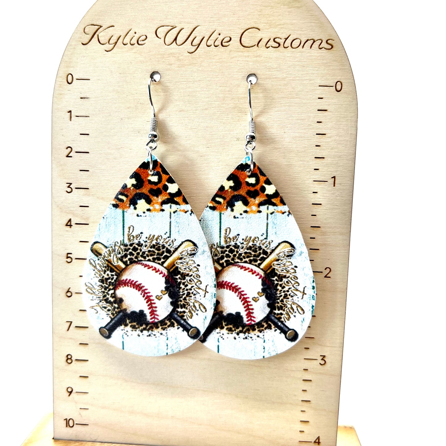 “Biggest Fan” Baseball Earrings
