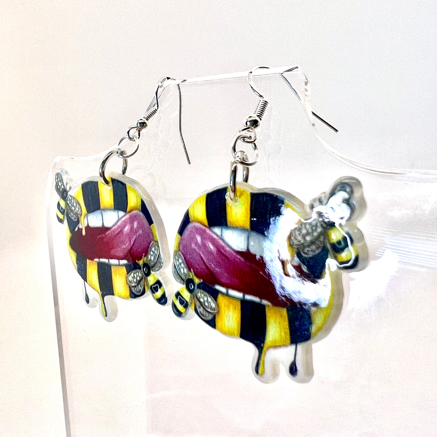 Honey Bee Lips Earrings