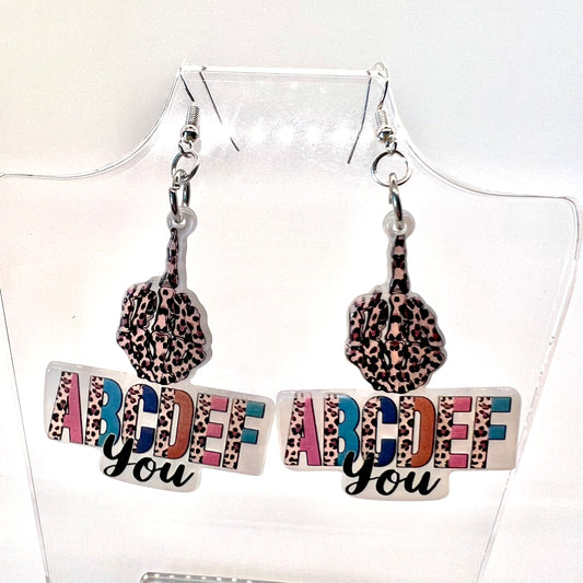 Angry ABC Earrings