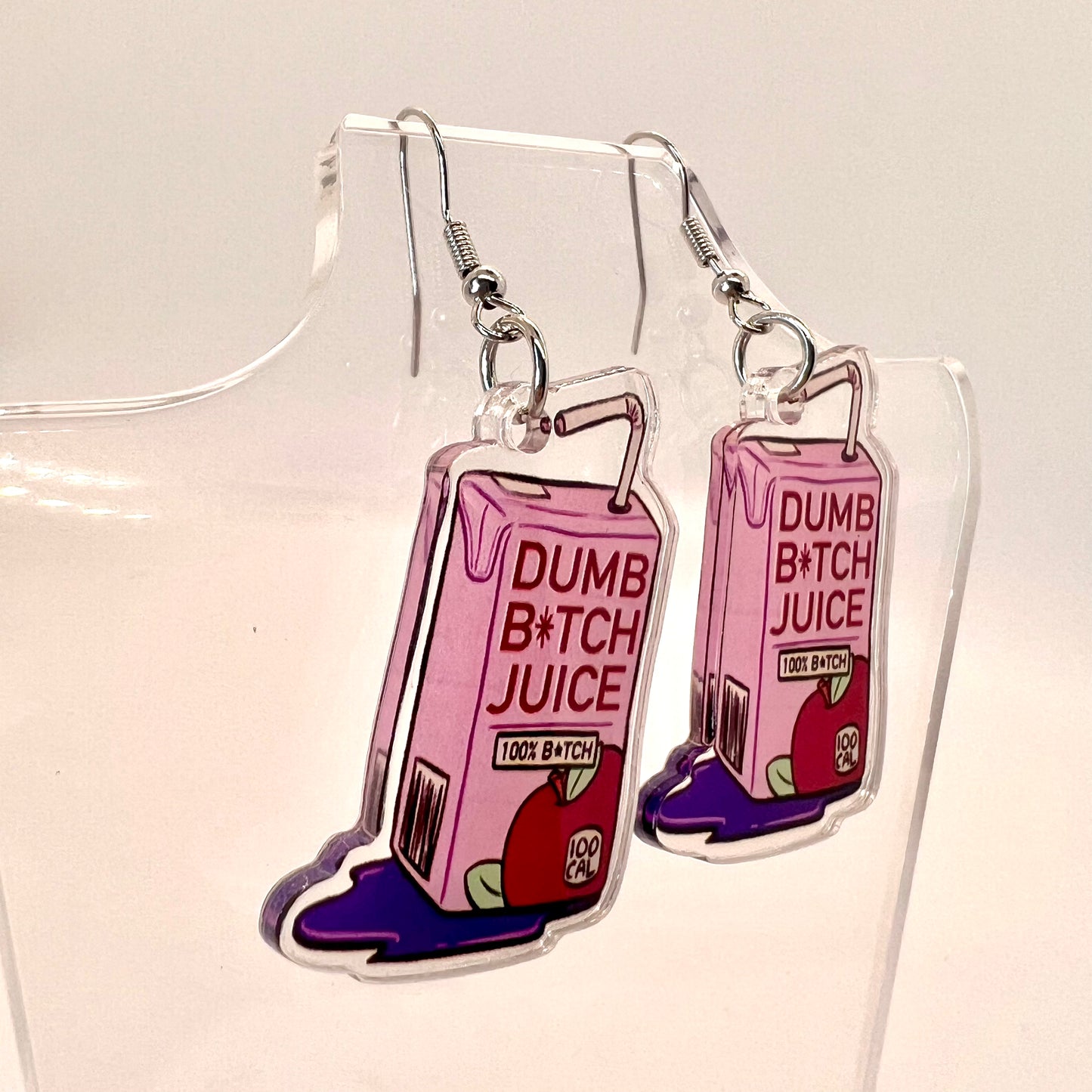 Dumb B* Juice Box Earrings