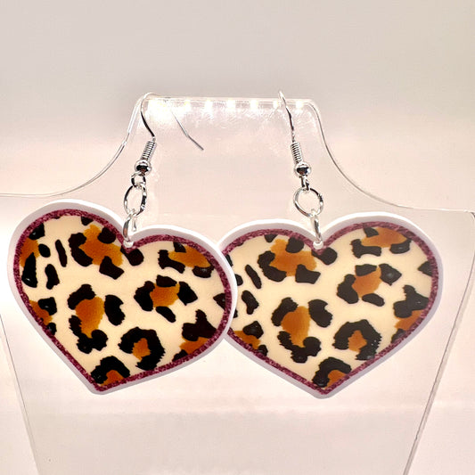 Cheetah Heart Earrings